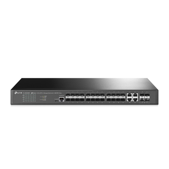 Switch TP-Link cu management, 24× Porturi SFP L2+ si 4× Sloturi 10GE SFP+ "SG3428XF" (timbru verde 2 lei)