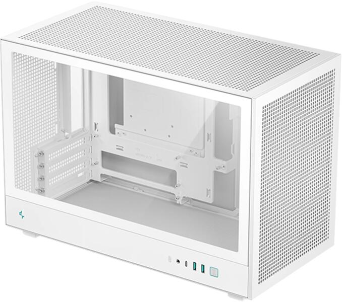 CARCASA DeepCool "CH260 WH", mini tower, gaming, fara sursa, suporta 6xfan, , PSU shroud, USB Type-C x 1, USB 3.1 gen1 x 2, audio+mic, 4 sloturi expansiune, alb, "R-CH260-WHNGM0-G-1"