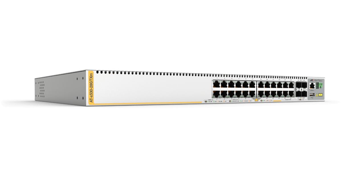 SWITCH Allied Telesis, Gigabit x 20|100/1000/5000 x 4, SFP+ x 4, managed, rackabil, carcasa metalica, "AT-x530-28GTXm-50" (timbru verde 2 lei)