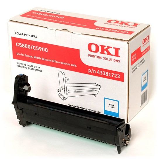 Drum Unit Original OKI Cyan, 43381723, pentru C5800|C5900|C5550, 20K, (timbru verde 0.8 lei), "43381723"