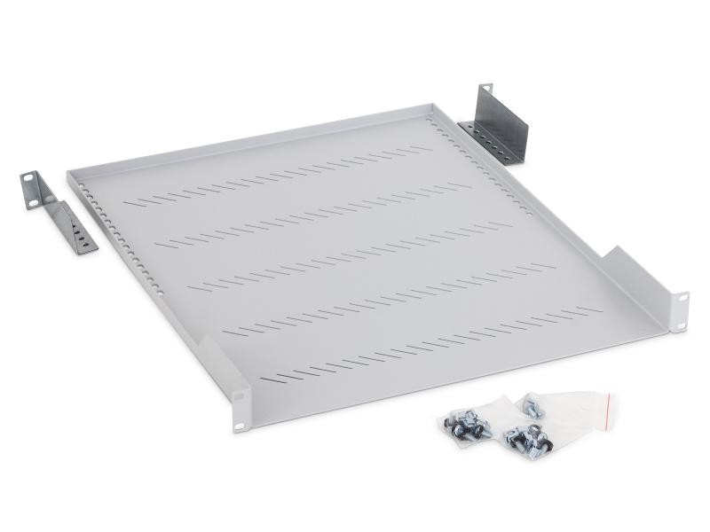 RAFT FIX perforat TRITON 1U, pt rack 19 inch, adancime 550 mm, sarcina maxima 40 Kg, gri, "RAC-UP-550-A1"