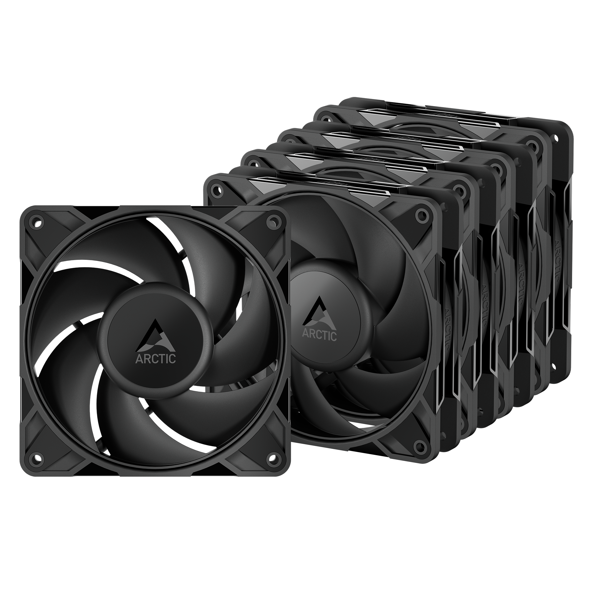 Set 5 ventilatoare Arctic "P12 Pro PST LN - 5 Pack", 120mm, 450 - 2000 RPM, FDB, 49 cfm, 4-Pin Fan Plug + 4-Pin Socket, negru, "ACFAN00350A" (timbru verde 0.9lei)