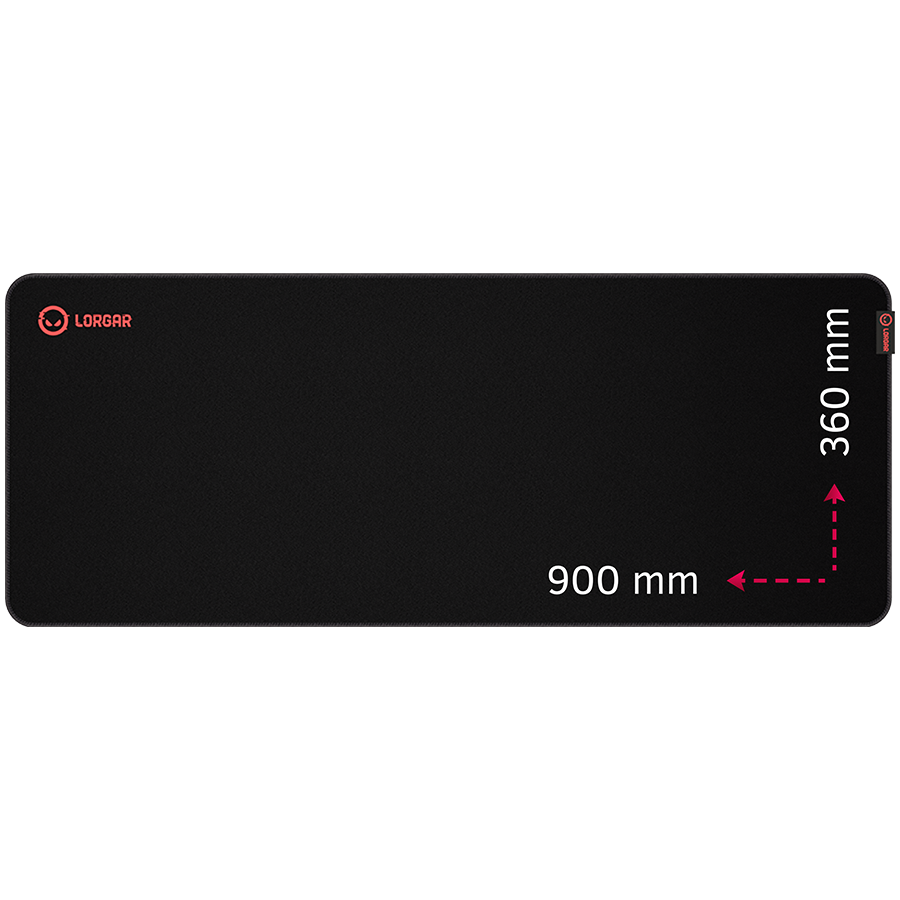 Lorgar Main 329, Gaming mouse pad, Precise control surface, Red anti-slip rubber base, size: 900mm x 360mm x 3mm, weight 0.635kg "LRG-GMP329"