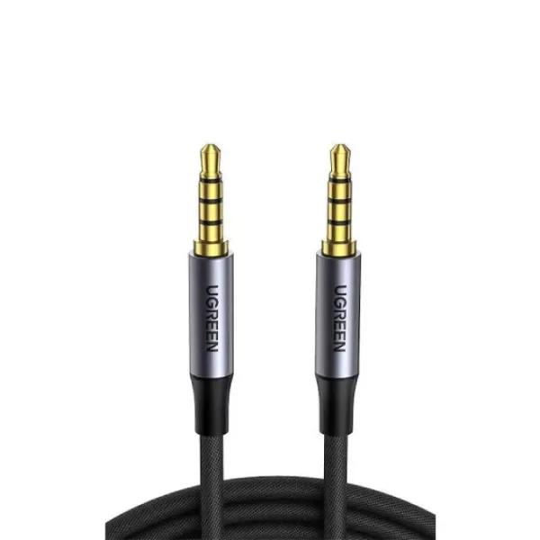 CABLU audio Ugreen, "AV183" stereo 4-pini (3.5 mm jack T/T), conectori auriti, 1.5m, braided, negru "20497" (timbru verde 0.18 lei) - 6957303824977