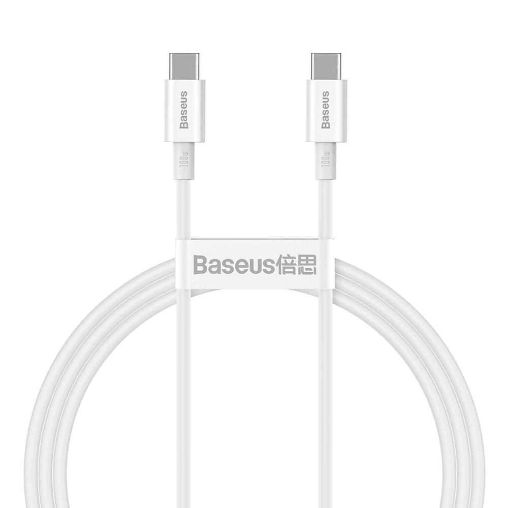 CABLU alimentare si date Baseus Superior, Fast Charging Data Cable pt. smartphone, USB Type-C la USB Type-C 100W, 1m, alb "CATYS-B02" (timbru verde 0.18 lei) - 6953156208452