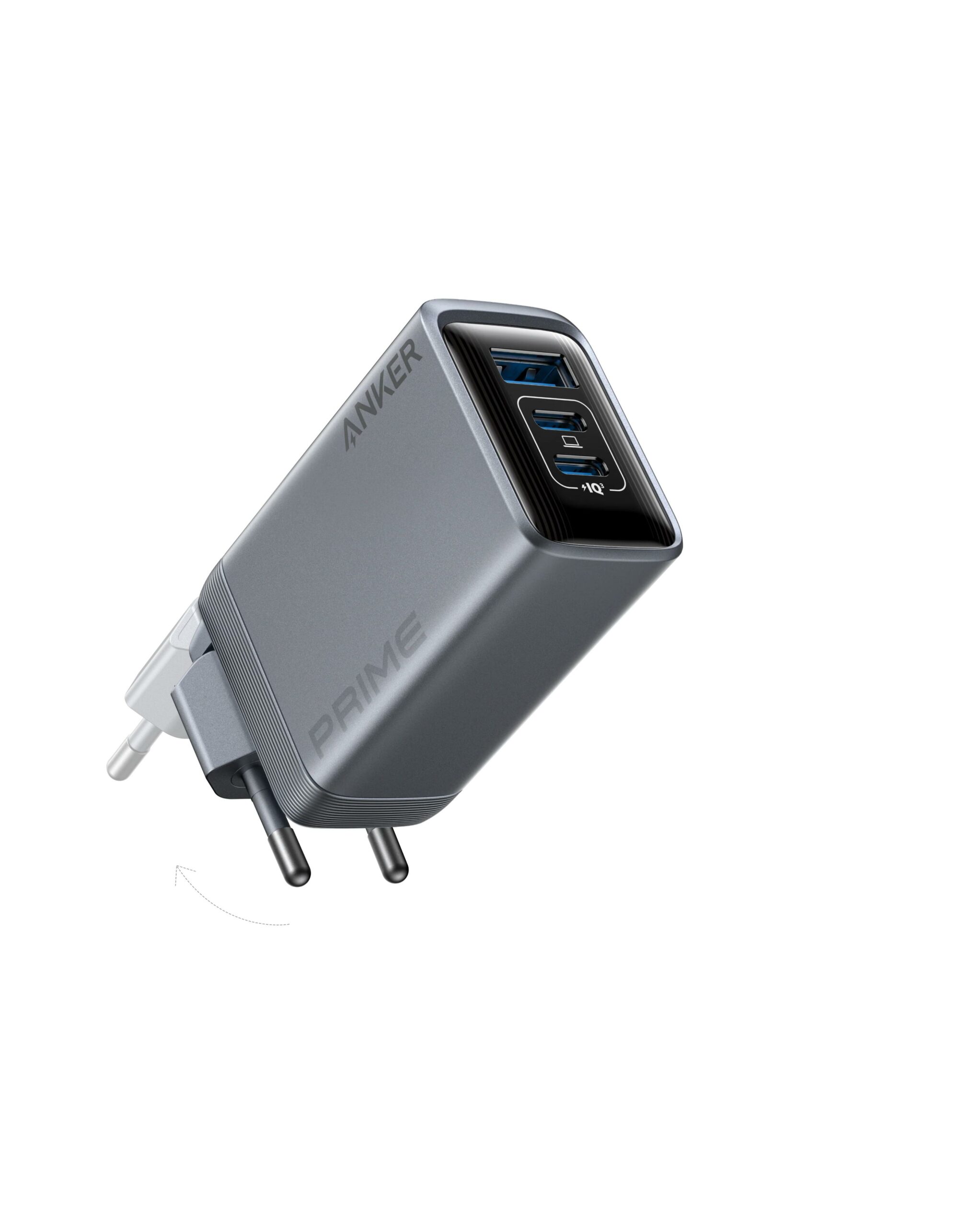 Alimentator retea Anker, Prime GaN, 100W, power delivery, power IQ, 2 x USB-C, 1 x USB-A, gri, "A2688341" (timbru verde 0.18 lei) - 0194644199746
