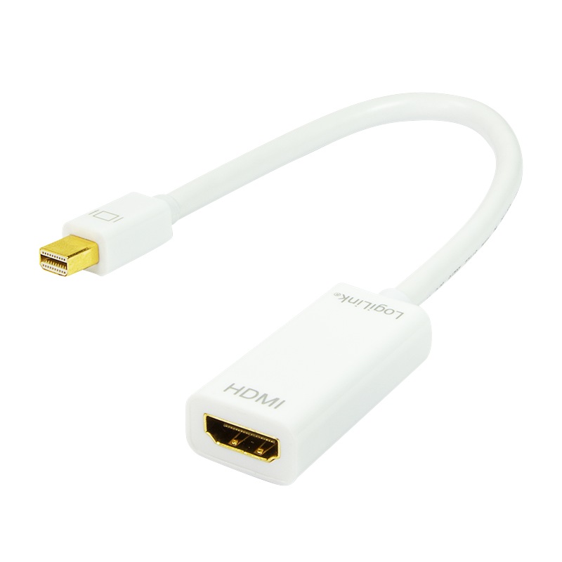 CABLU video LOGILINK, adaptor Mini-DisplayPort (T) la HDMI (M), 15cm, rezolutie maxima Full HD (1920 x 1080) la 60 Hz, alb, "CV0036A" (timbru verde 0.08 lei)