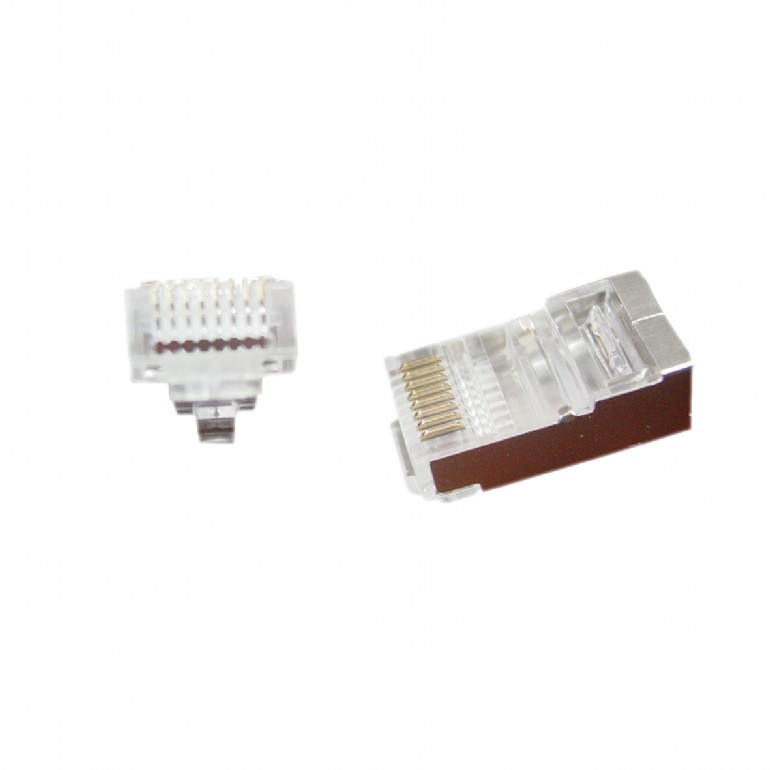 MUFA RJ-45 GEMBIRD pt. cablu FTP, Cat5e, RJ-45 (T) | RJ-45 (T) tip pass-through, ecranat, plastic cu metal, 50 buc, "LC-PTF-01/50"