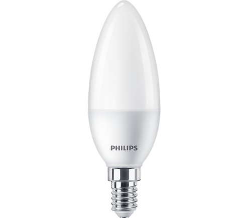 SET 2 becuri LED Philips, soclu E14, putere 7W, forma lumanare, lumina alb calda, alimentare 220 - 240 V, "000008719514310179" (timbru verde 0.9 lei)
