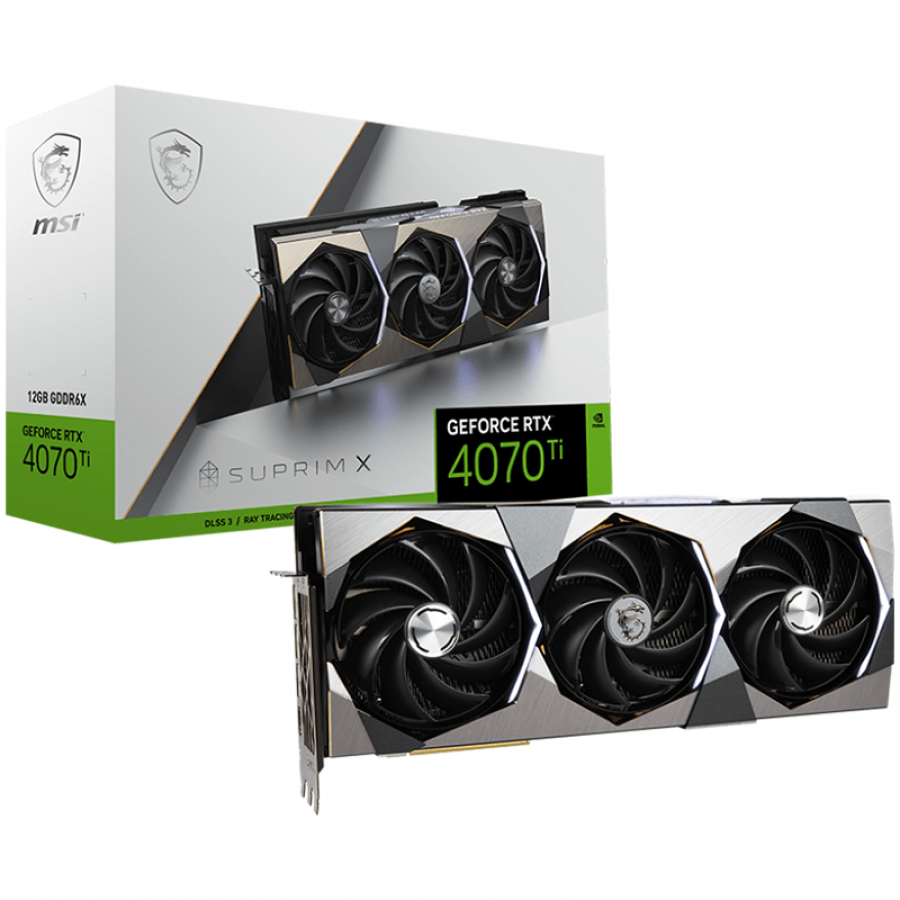 PLACA VIDEO MSI "GeForce RTX 4070 Ti SUPRIM X 12G", 12 GB GDDR6X 192 biti, PCI Express 4.0 x 16, HDMI DisplayPort x 3, HDMI x 1, sistem racire aer, "RTX_4070_TI_SUPRIM_X_12G"