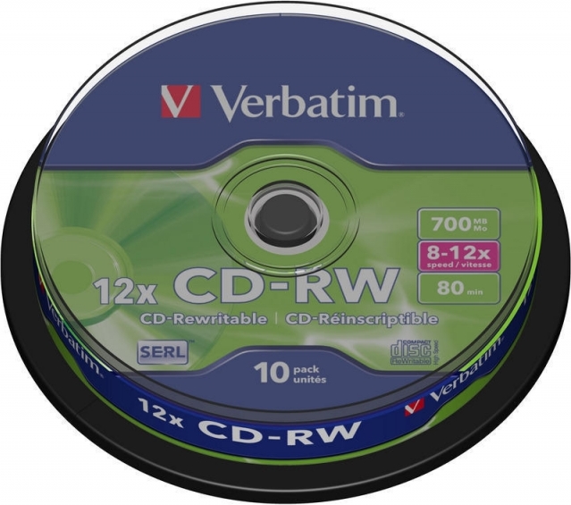 CD-RW VERBATIM 700MB, 80min, viteza 8-12x, 10 buc, spindle, "43480"