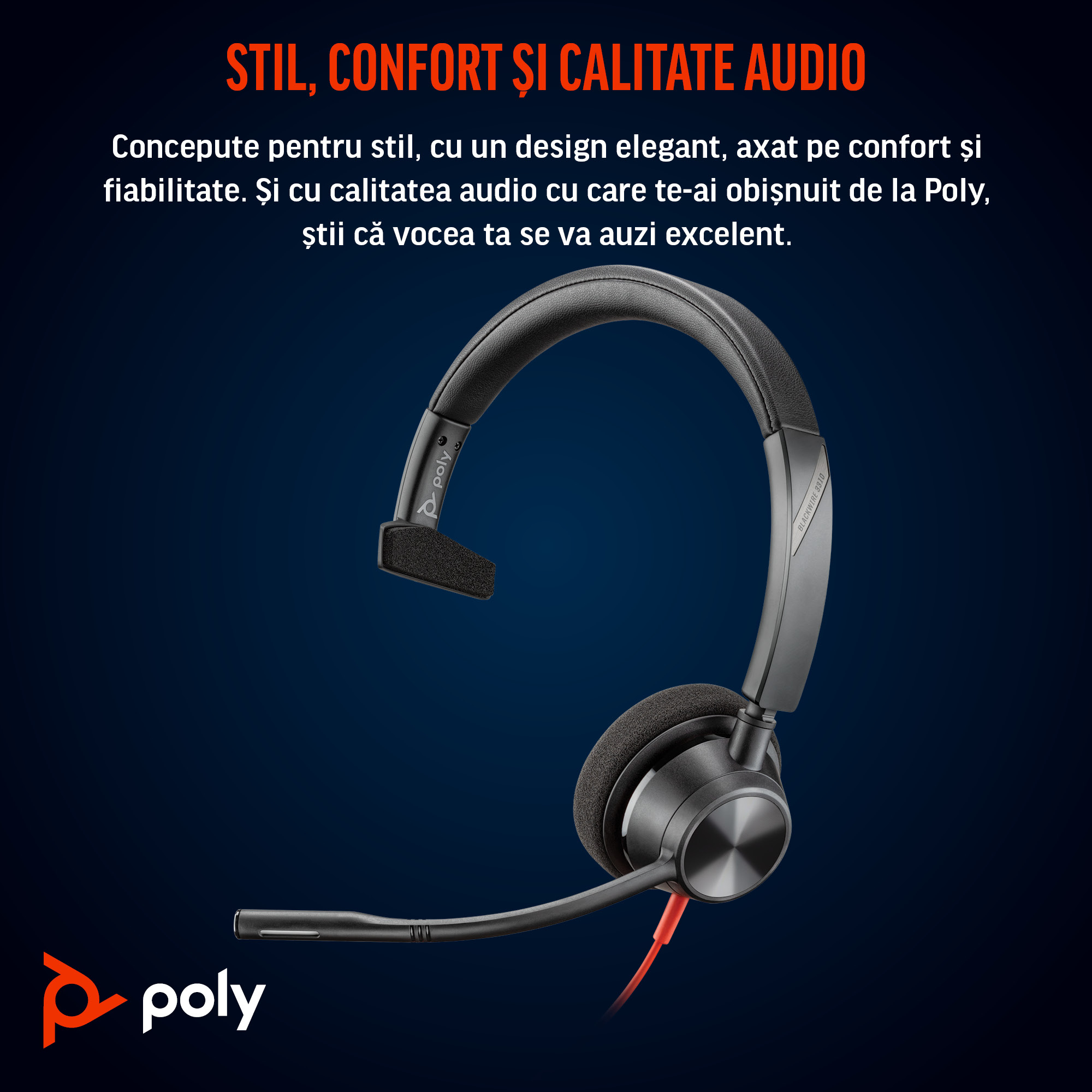 Poly BW 3310 Mono -M USB-C HS +USB-C/A"8X216AA" - imagine 5