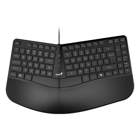 TASTATURA GENIUS USB, 104 taste, 12 functii, ergonomic, palm rest, AI, cablu 1.5m, black, "Ergo KB-700" "31310053400" (timbru verde 0.8 lei)