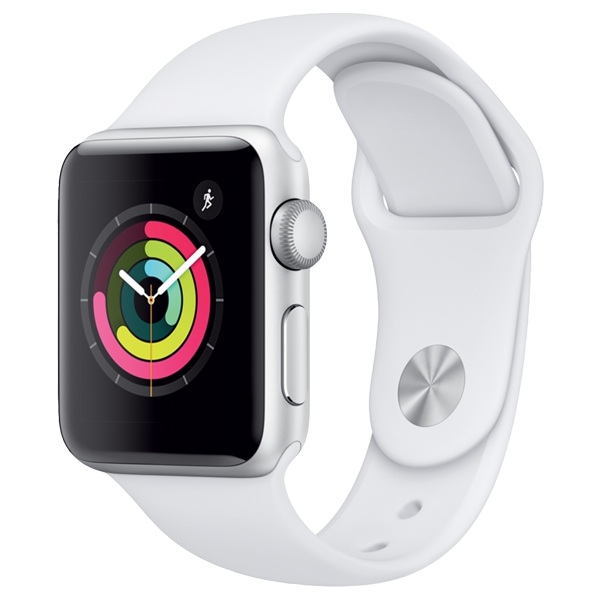Apple Watch Series 3 GPS, 38mm Silver Aluminium Case with White Sport Band, "mtey2mp/a" (timbru verde 0.18 lei)