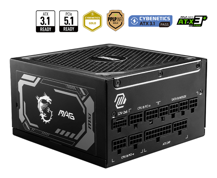Sursa MSI MAG A1250GL PCIE5, 80+ Gold, 1250W, Full Modulara, ATX, Negru "306-7ZP9A11-CE0" (timbru verde 2 lei)