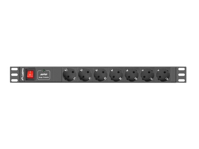 Unitate alimentare PDU 19", 7 prize ng "PDU-07F-0200-IEC-BK" (timbru verde 0.8 lei)