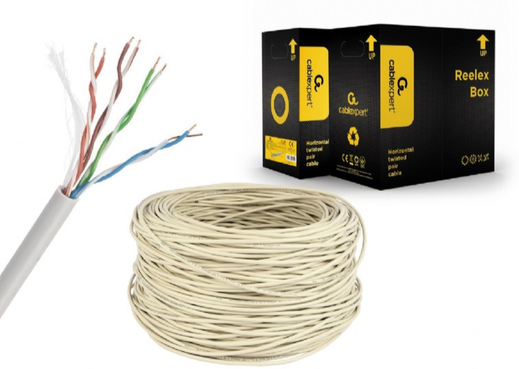 ROLA CABLU UTP GEMBIRD, Cat5e, 305m, Cupru-Aluminiu, Solid, AWG24, yellow, "UPC-5004E-SOL-Y"