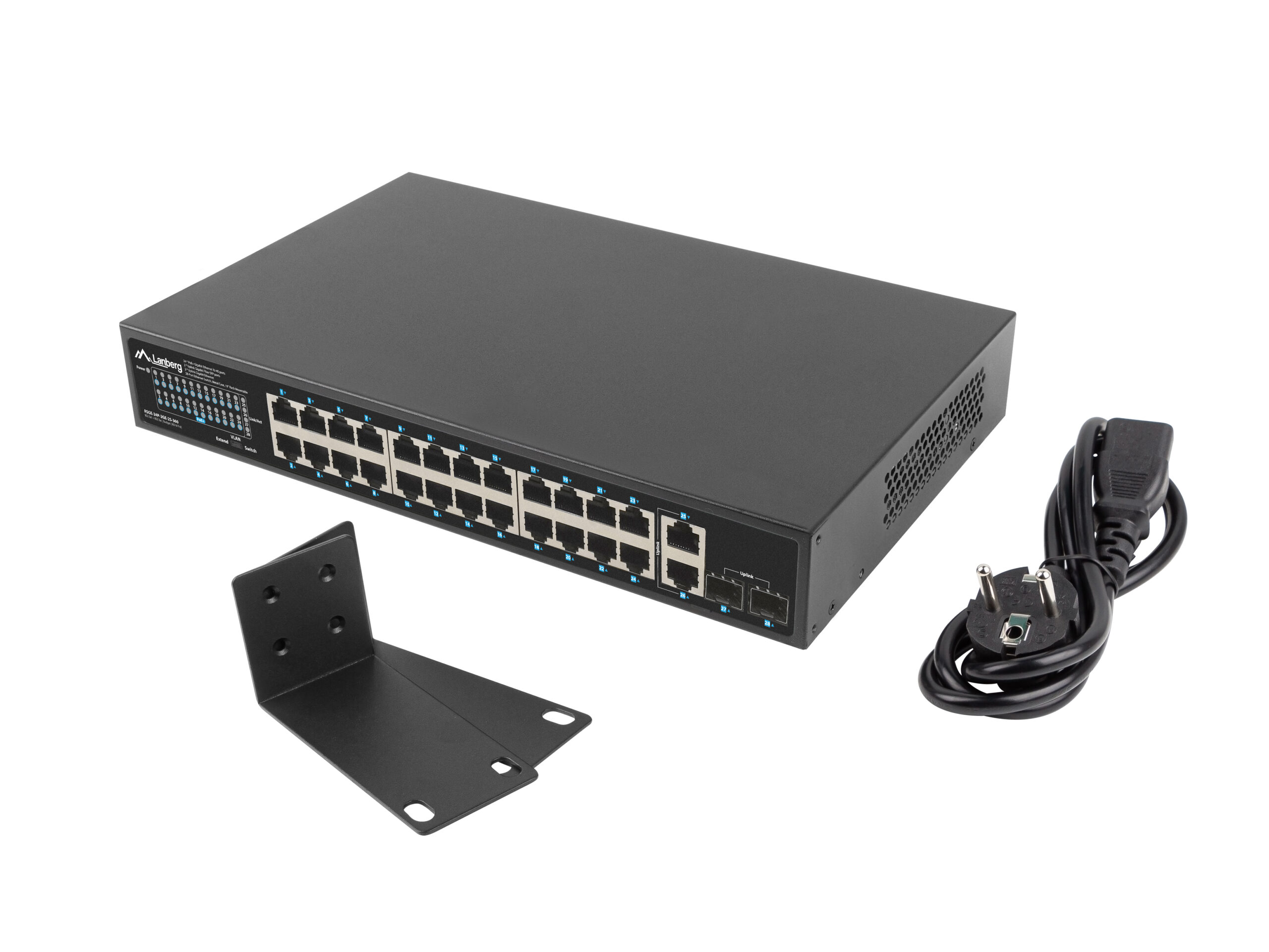 Switch Lanberg 24 Gigabit Ethernet, 360W "RSGE-24P-2GE-2S-360" (timbru verde 2 lei)