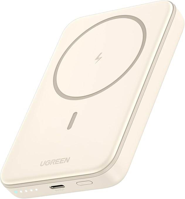 POWER BANK Ugreen "PB561" Magnetic Wireless, 10000mAh, 20W, 1 x USB Type-C output/input, 15W wireless charging, alb, "25208" (timbru verde 0.98 lei) - 6941876222087