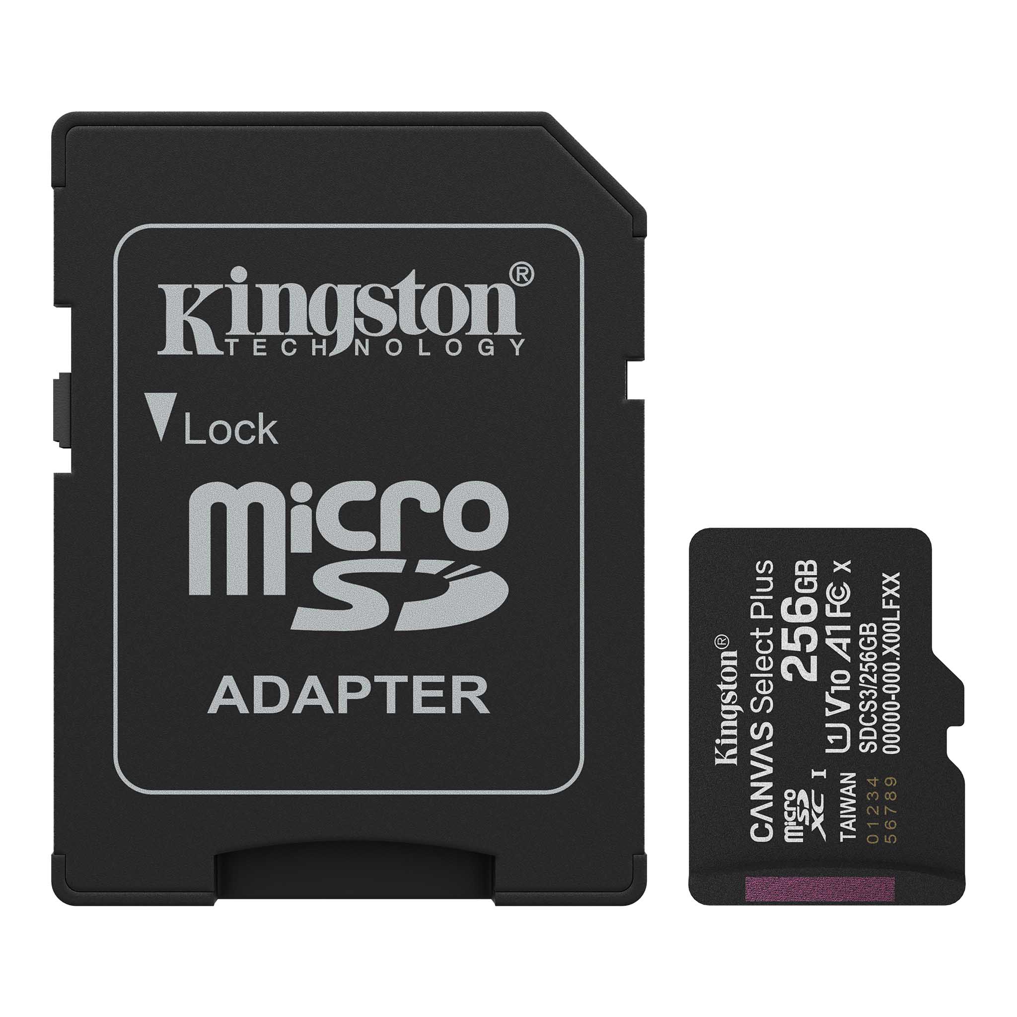 MEMORY MICRO SDXC 256GB UHS-I/W/ADAPTER SDCS3/256GB KINGSTON "SDCS3/256GB" (timbru verde 0.03 lei)