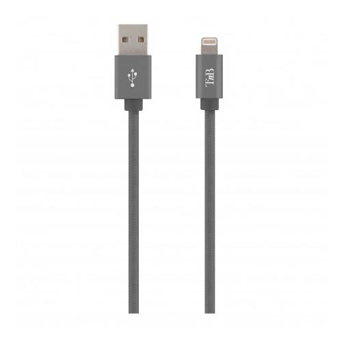 TNB USB/LIGHTNING BRAIDED CABLE 2M GREY "CBLIGHT5SG" (timbru verde 0.08 lei)