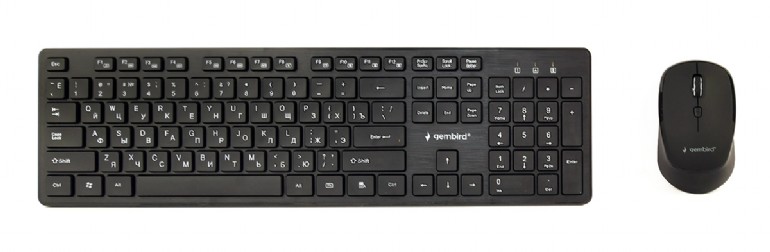 KIT wireless GEMBIRD, tastatura wireless multimedia 104 taste + mouse wireless 1600dpi, 4 butoane, rotita scroll, black "KBS-WCH-04" (timbru verde 0.8 lei)