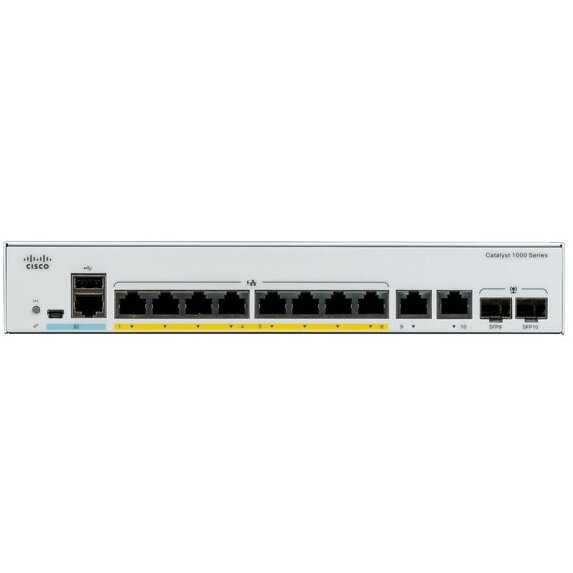 Catalyst 1000 8port GE, Full POE, Ext PS, 2x1G SFP "C1000-8FP-E-2G-L" (timbru verde 2 lei)