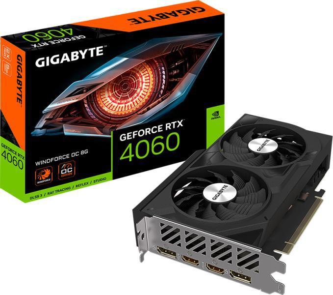 PLACI VIDEO Gigabyte GB GeForce RTX 4060 WINDFORCE 8GB "GV-N4060WF2-8GD"