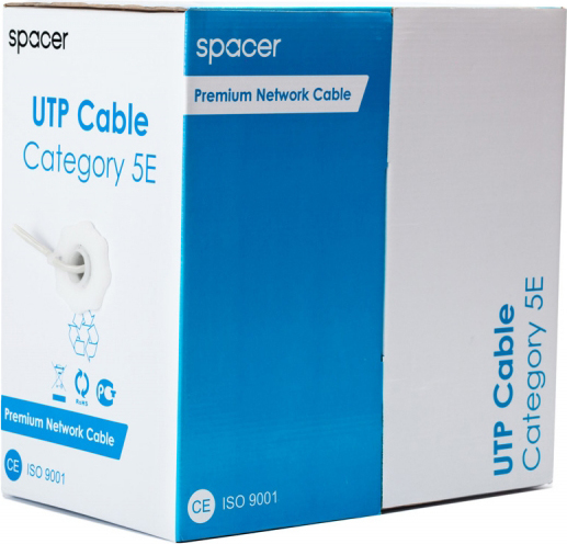 ROLA CABLU UTP SPACER Cat5e, 305m, Cupru 100%, Solid, AWG24, 0.51mm, 0.21mm2, (include timbru verde 0.03lei), "RCAT5ECU"