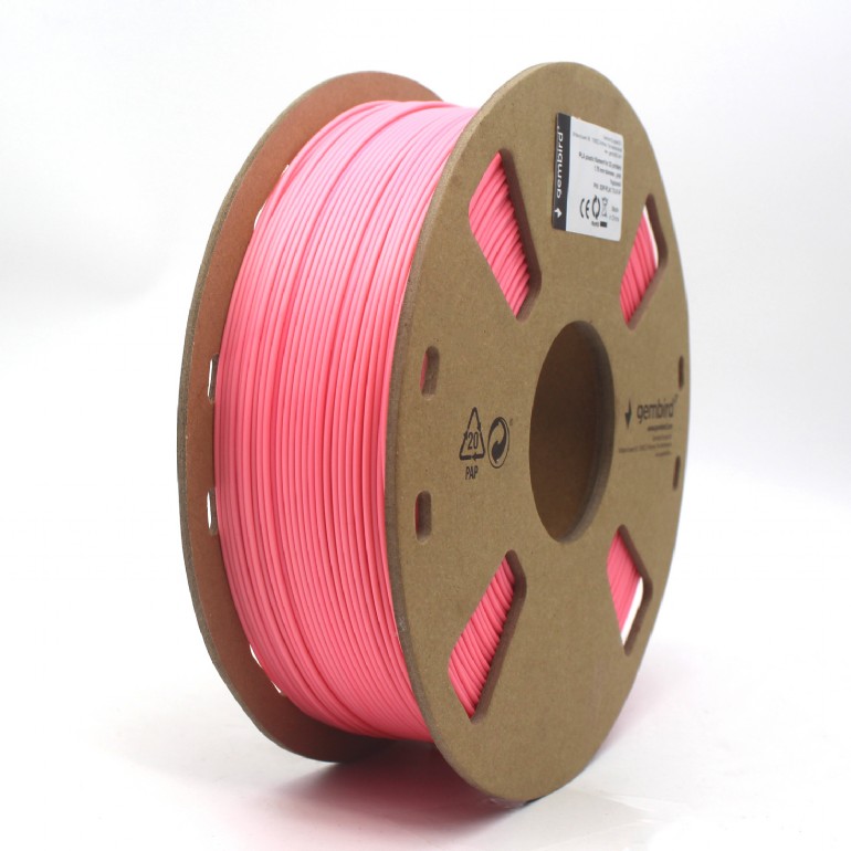 FILAMENT GEMBIRD pt. imprimanta 3d, PLA, 1.75mm diamentru, 1Kg / bobina, aprox. 330m, topire 190-220 grC, pink, "3DP-PLA1.75-01-P"