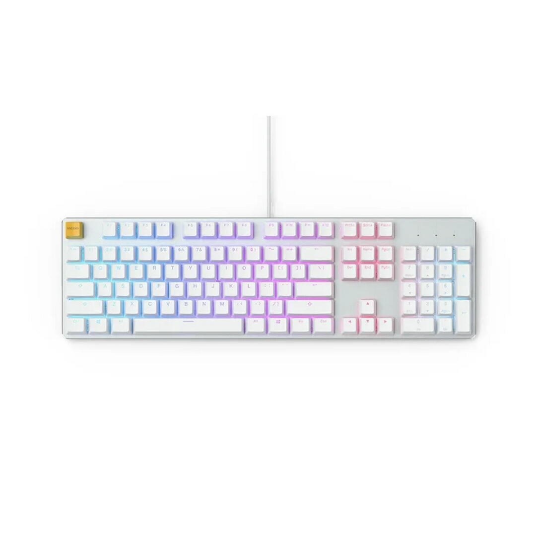 Glorious PC Gaming Race GMMK Full Size White Ice Edition - Gateron Brown, US Layout "GLO-GMMK-FS-BRN-W" (timbru verde 0.8 lei)