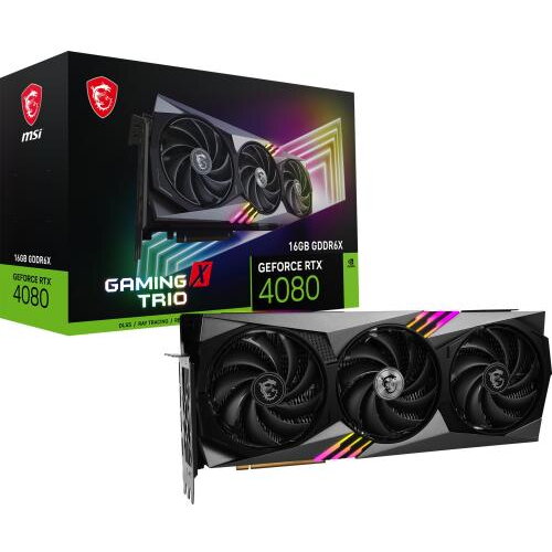 MSI GeForce RTX 4080 GAMING X TRIO 16GB GDDR6X 256bit 3xDisplayPort 1xHDMI WHITE COLOUR "GEFORCE RTX 4080 16GB GAMING X TRIO WHT"