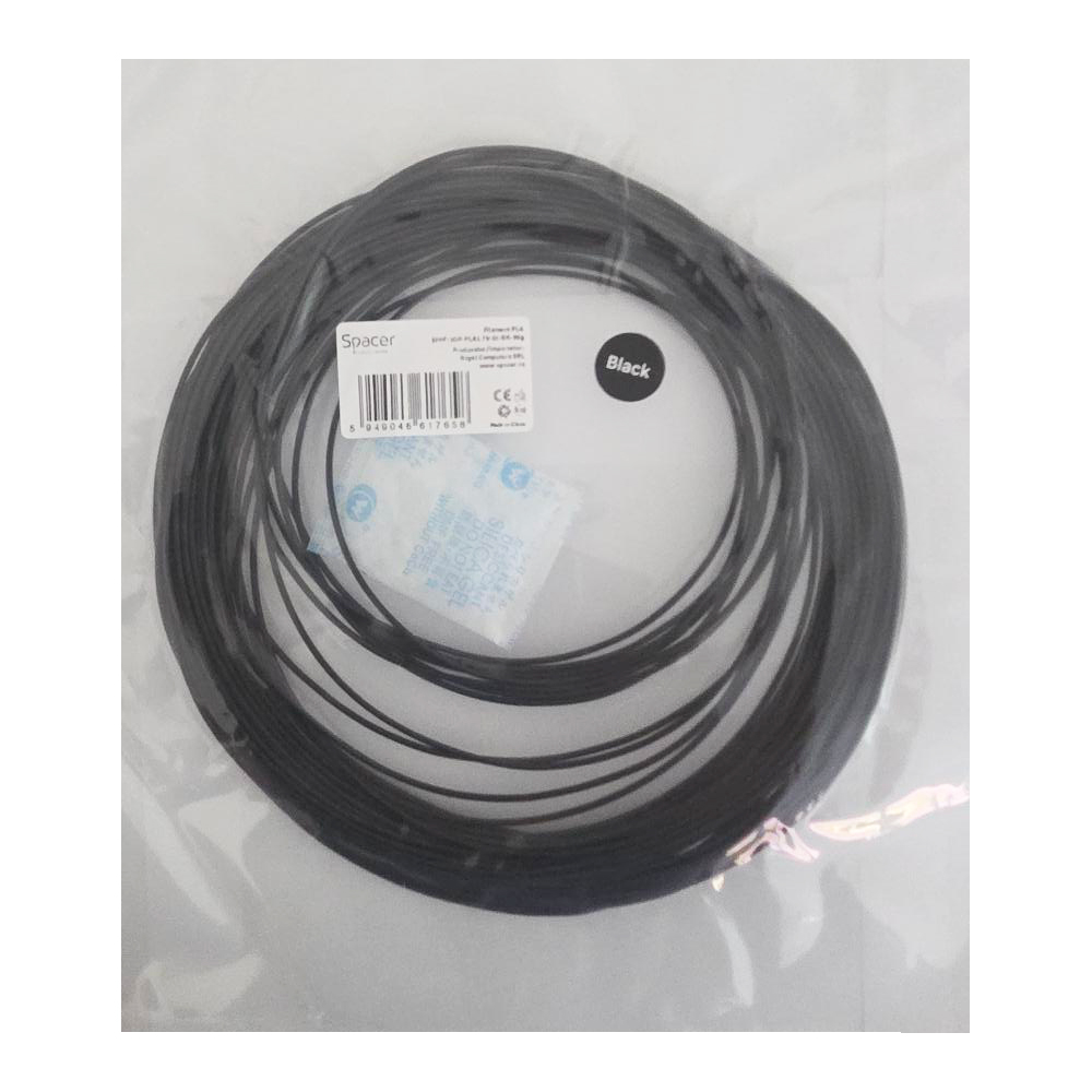 FILAMENT Spacer pt. imprimanta 3d, PLA, 1.75mm diamentru, 50 g, topire 195-235 grC, black, "SPPF-3DP-PLA1.75-01-BK-50g"