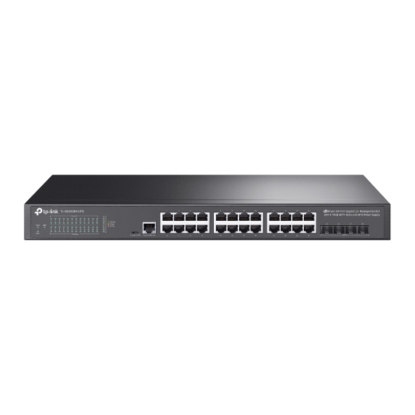 Switch TP-Link cu management L2, 24 Porturi Gigabit, 4 x SFP+ Gigabit si suport UPS Power Supply, metalic "TL-SG3428X-UPS" (timbru verde 2 lei)