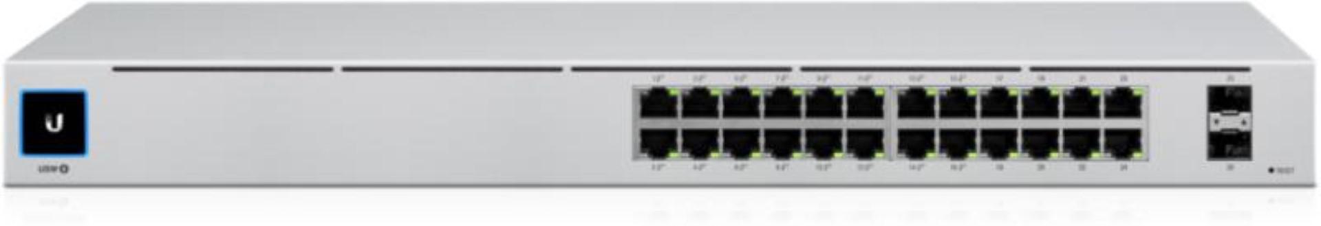 SWITCH Ubiquiti, Gigabit x 24, SFP x 1, managed, rackabil, carcasa metalica, "USW-24" (timbru verde 2 lei)