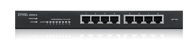 ZYXEL | GS1915-8EP-EU0101F | GS1915-8EP | Switch | Smart Managed Standalone/Nebula Cloud | Layer 2 | POE | Porturi 8 Gigabit POE | 60 W | Fanless, "GS1915-8EP-EU0101F" (timbru verde 2 lei)