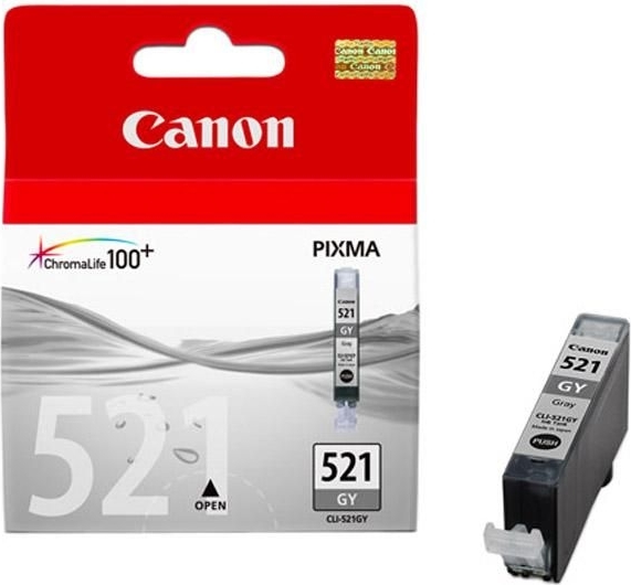 Cartus Cerneala Original Canon Grey, CLI-521G, pentru iP3600|iP4600|MP540|MP620, , (timbru verde 0.15 lei), "BS2937B001AA"