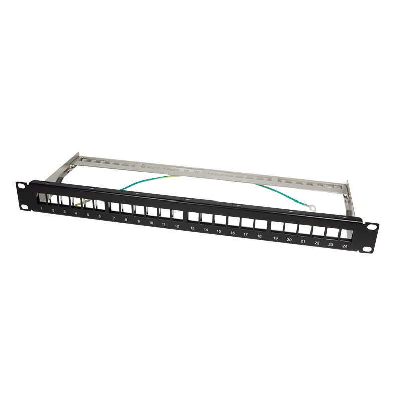 KEYSTONE PANEL LOGILINK, 1U pentru rack 19", 24 Ports, shielded, black "NK4042"