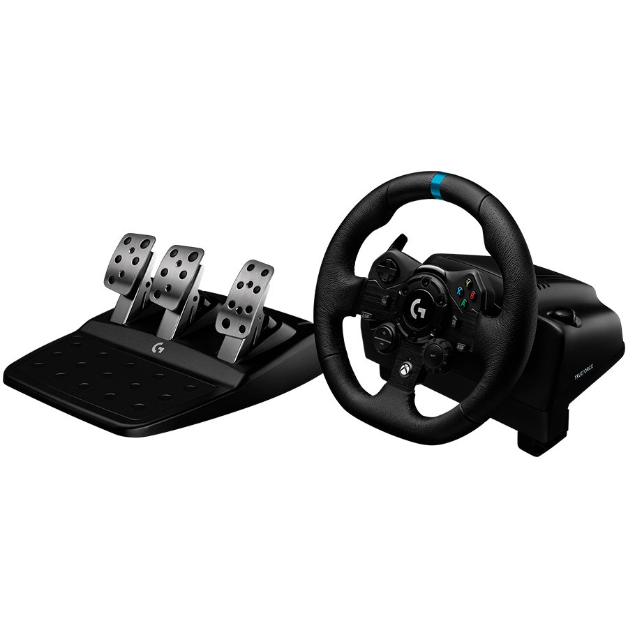 LOGITECH G923 Racing Wheel and Pedals - PC/XB - BLACK - USB "941-000158" (timbru verde 0.8 lei)