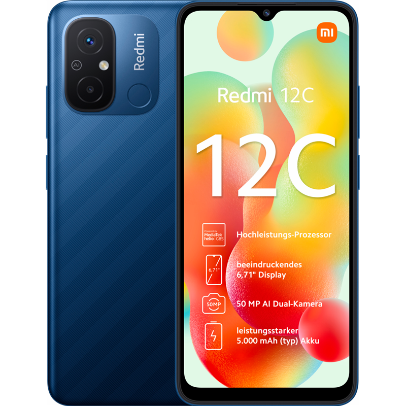 SMARTphone Xiaomi Redmi 12C NFC 4+128GB DS 4G Blue "XI12C4128GB4GDSNFCBL" (timbru verde 0.45 lei)