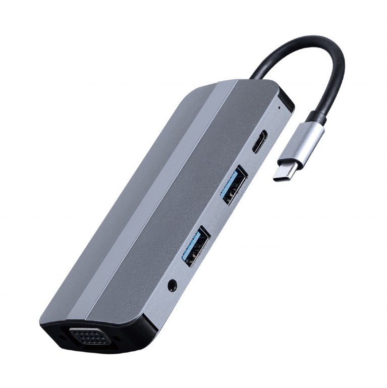 DOCKING Station Gembird universal,8-in-1, conec PC USB Type C, USB-C x 1, USB-A 3.1 x 2, HDMI x 1, VGA x 1, PD 87W, SD/microSD card, argintiu "A-CM-COMBO8-02" (timbru verde 0.18 lei)
