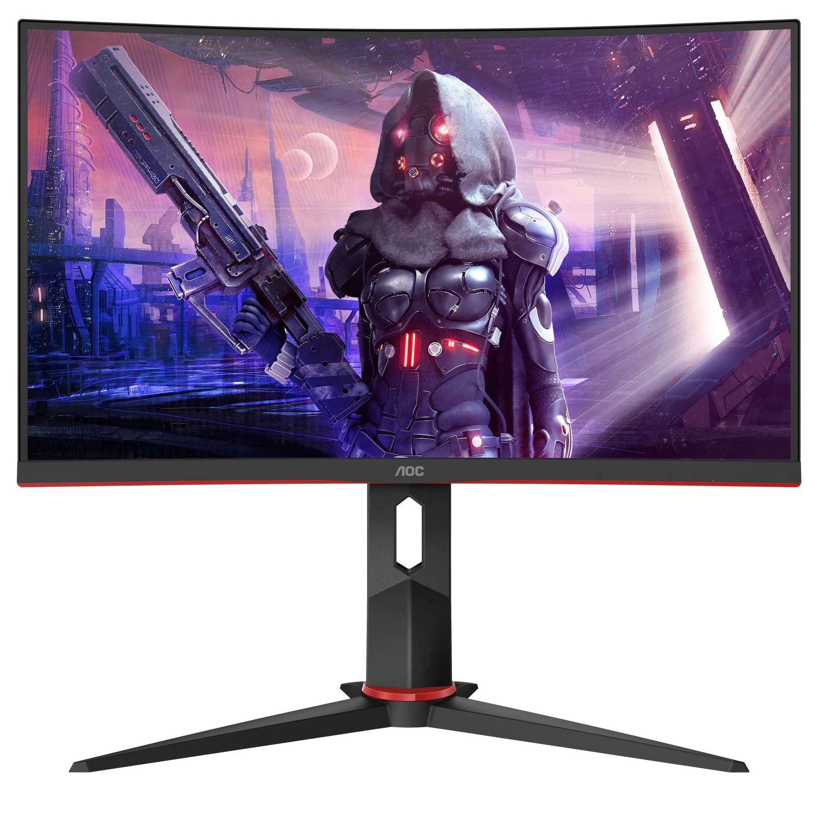 MONITOR AOC 27", gaming, VA, Full HD, 1920 x 1080, 165 Hz, Wide, curbat, 250 cd/mp, 4 ms, boxe integrate, 4 x USB 3.2, VGA, HDMI x 2, DisplayPort, "C27G2U/BK " (timbru verde 7 lei)