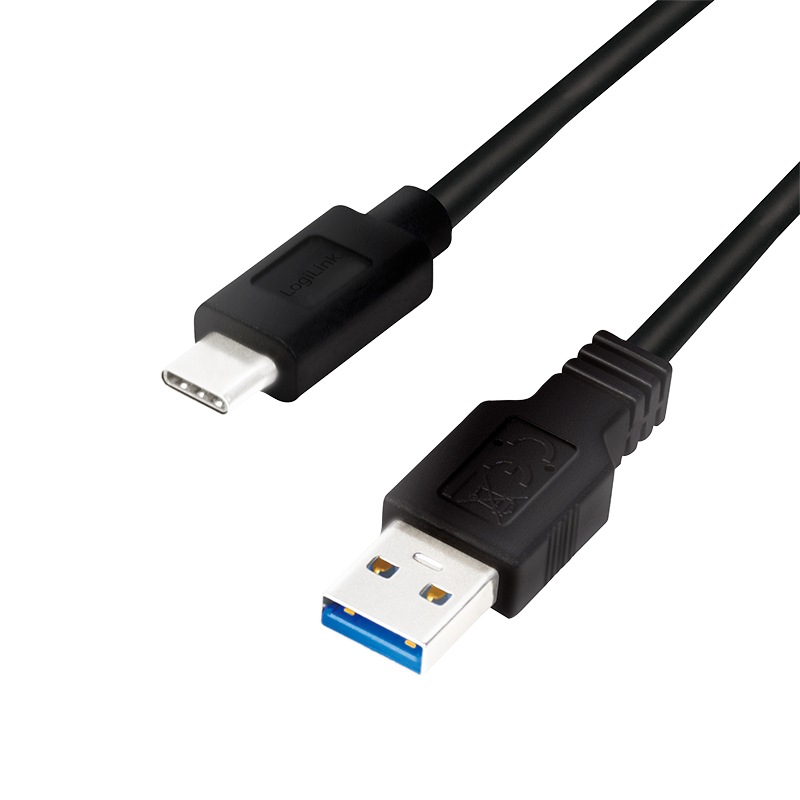 CABLU alimentare si date LOGILINK, pt. smartphone, USB 3.2, USB Type-A (T) la USB Type-C (T), 0.15m, negru, "CU0166" (timbru verde 0.08 lei)