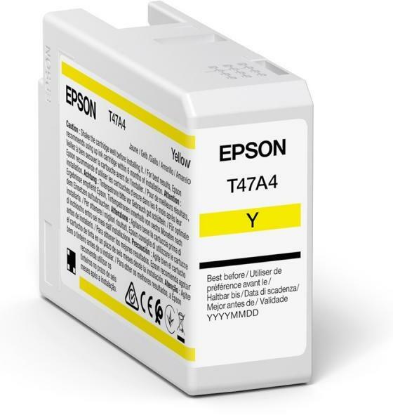 Cartus Cerneala Original Epson Yellow, T47A4, pentru UltraChrome Pro 10, 50ml, (timbru verde 1.2 lei), "C13T47A400"