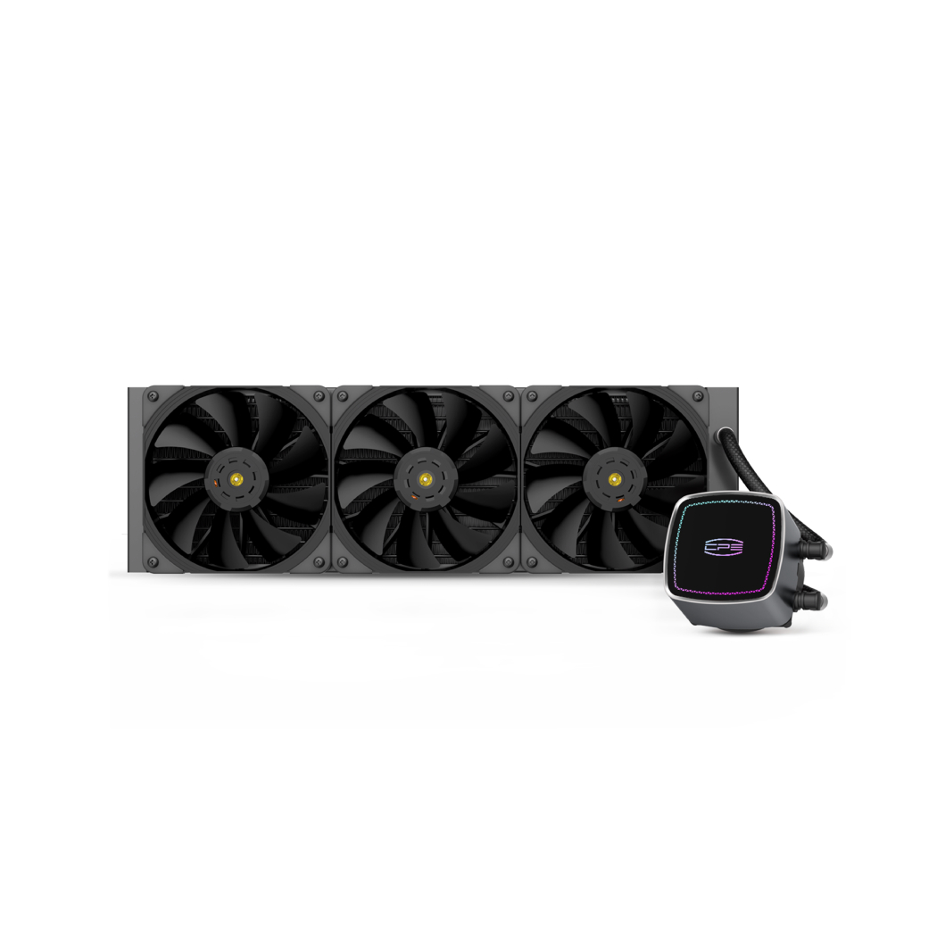 COOLER PCCOOLER, skt. universal, racire cu lichid, vent. 3x120mm, 600-1850rpm, "DE360 BK" (timbru verde 2 lei)