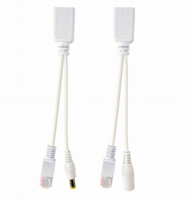 Kit adaptor pasiv POE, cablu injector RJ45 + alimentare RJ45, white, Gembird "PP12-POE-0.15M-W" (timbru verde 0.8 lei)