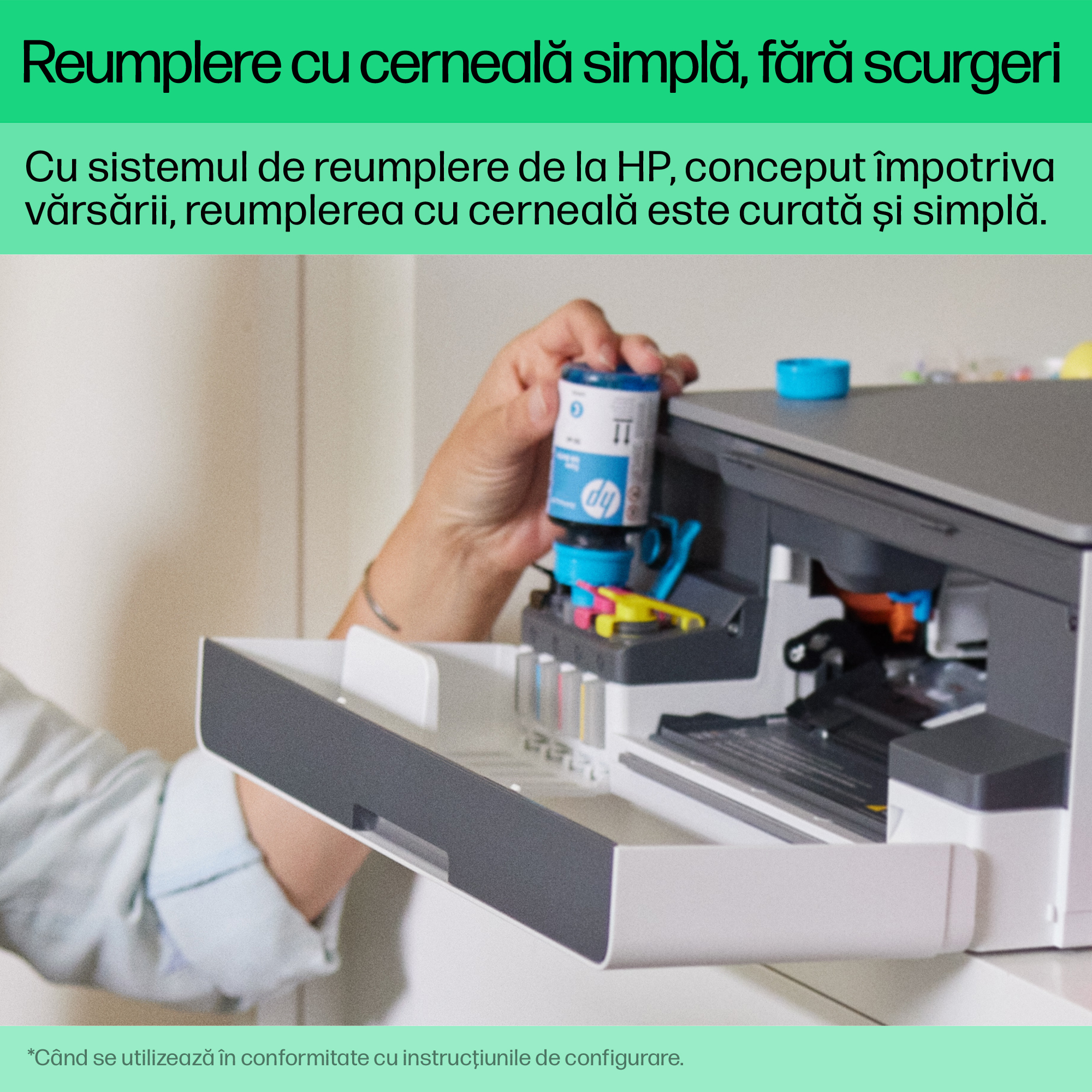 Multifunctional Inkjet CISS Color HP, SMART TANK 580, A4, Functii: Impr.|Scan.|Cop., Vit.Print. 12ppm, Conectivitate:USB|WIFI, Duplex:nu, ADF:Nu(incl.TV 8lei) "1F3Y2A" - imagine 4