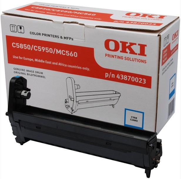 Drum Unit Original OKI Cyan, 43870023, pentru C5850|C5950|MC560, 20K, (timbru verde 0.8 lei) "43870023"