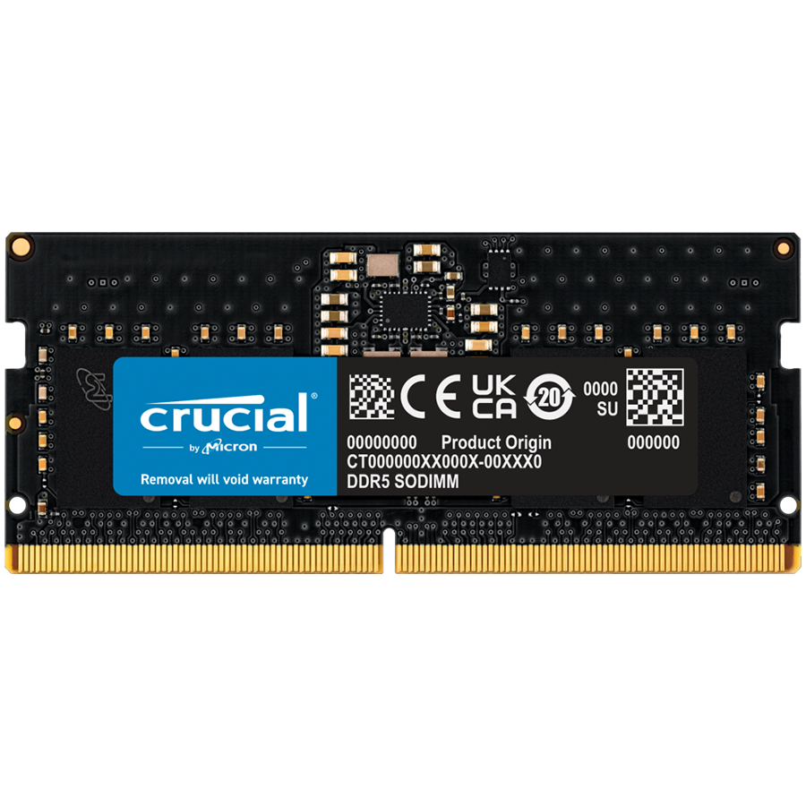 SODIMM Crucial 8GB DDR5-4800 SODIMM CL40 (16Gbit), EAN: 649528906519 "CT8G48C40S5"