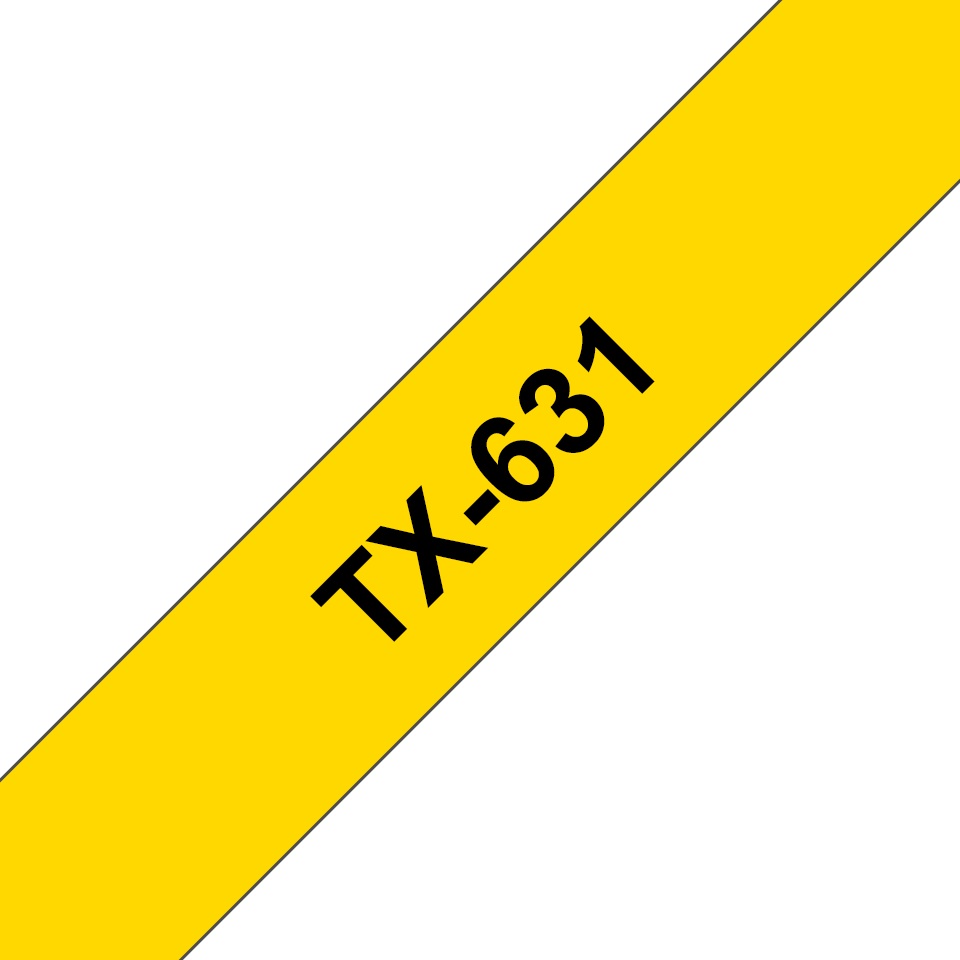 Banda laminata Original Brother Black on Yellow, TX631, pentru P-TOUCH QL-1100|QL-800|QL-810|QL-1050|QL-1060|QL-500|QL-560|QL-570|QL-580|QL-650|QL-700, 62x30mm, 48m, incl.TV 0 RON, "TX631"